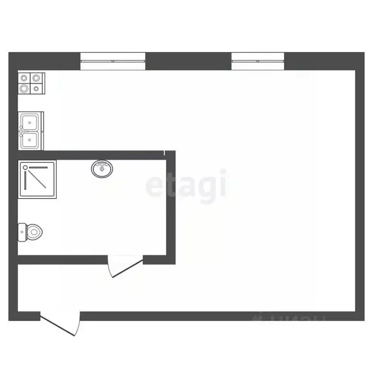 1-к кв. Крым, Белогорск ул. Луначарского, 54 (32.4 м) - Фото 2