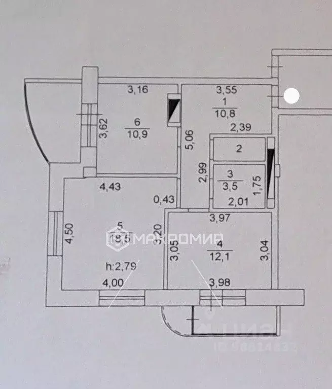 2-к кв. Челябинская область, Челябинск просп. Победы, 382А (58.0 м) - Фото 2