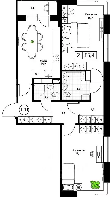 2-к кв. Московская область, Пушкино Пушкино Град жилой комплекс, к2 ... - Фото 1