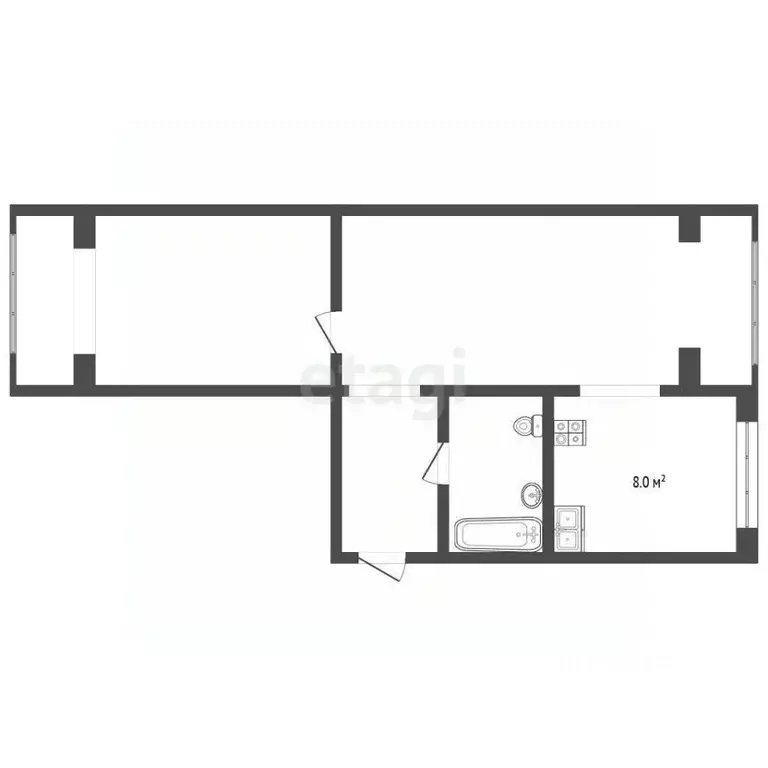 2-к кв. Ставропольский край, Кисловодск ул. Марцинкевича (45.9 м) - Фото 2