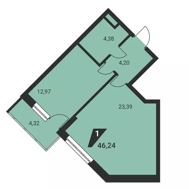 1-комнатная квартира: Екатеринбург, улица Громова, 26 (46.24 м) - Фото 1