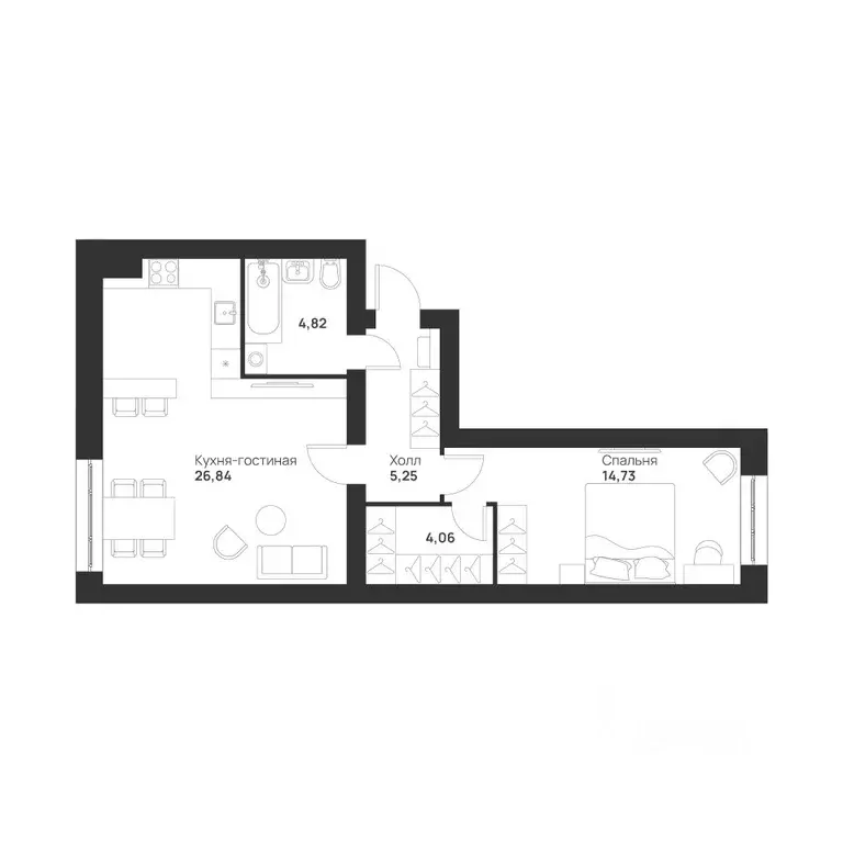 1-к кв. Тульская область, Тула Новая Тула мкр,  (55.7 м) - Фото 0