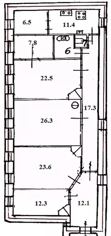 Комната Санкт-Петербург наб. Мартынова, 6 (12.3 м) - Фото 2