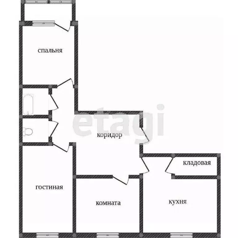 3-к кв. Курганская область, Курган Заозерный жилрайон, 5-й мкр, 30 ... - Фото 2