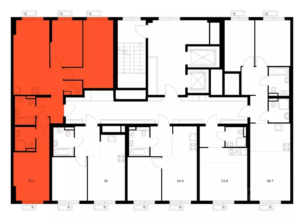 3-к кв. Москва Митинский Лес жилой комплекс, к14 (75.2 м) - Фото 2