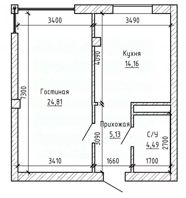 1-к кв. Кабардино-Балкария, Нальчик ул. Героя России Т.М. Тамазова, 2А ... - Фото 2