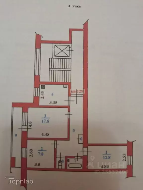 3-к кв. Пензенская область, Пенза просп. Строителей, 48 (60.1 м) - Фото 2