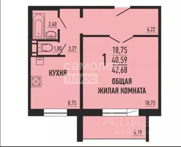 1-к кв. Челябинская область, Челябинск ул. Академика Королева, 45 ... - Фото 1