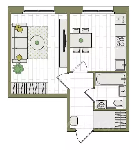 1-к кв. Кировская область, Киров ул. Чистопрудненская, 13А (33.8 м) - Фото 1