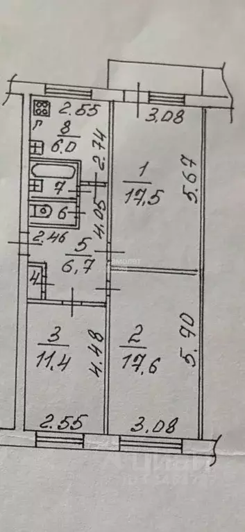 3-к кв. Вологодская область, Вологда Молочное пгт, Парковая ул., 8 ... - Фото 2
