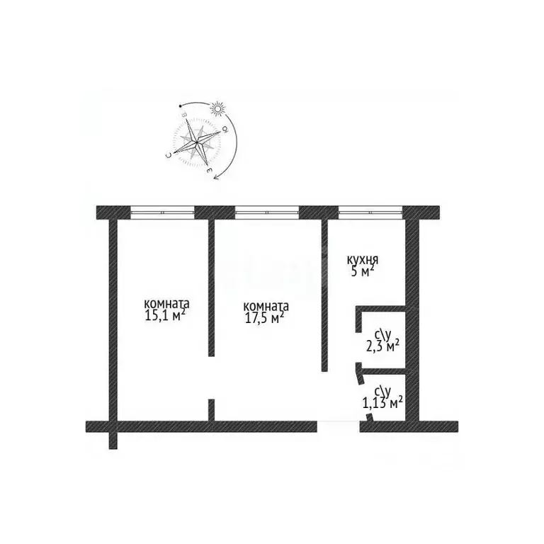 2-к кв. Адыгея, Майкоп ул. 3-го Интернационала, 445 (44.4 м) - Фото 2