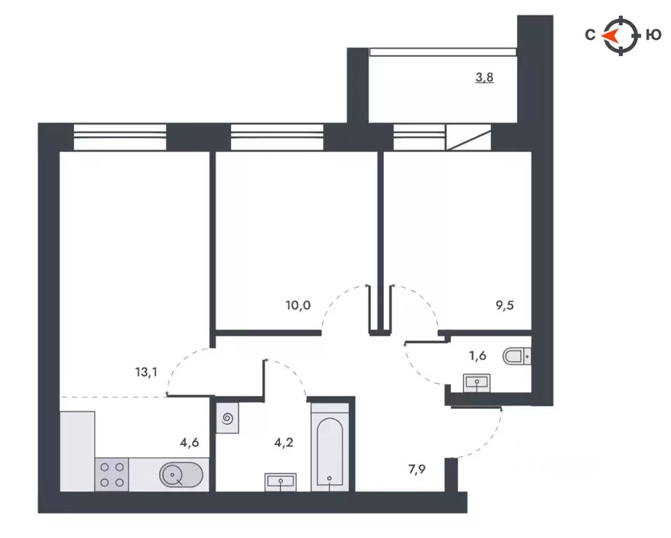 3-к кв. Кировская область, Киров ул. Капитана Дорофеева, 24 (54.7 м) - Фото 1