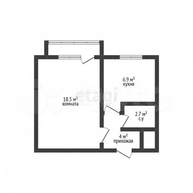 1-к. квартира, 33,4 м, 5/9 эт. - Фото 0