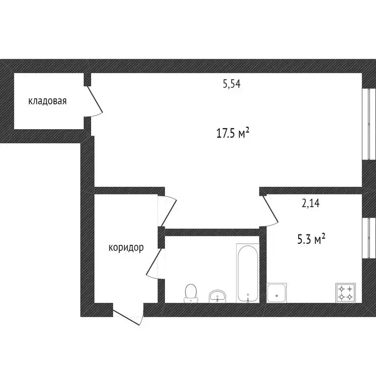 1-комнатная квартира: Белгород, Семейная улица, 9 (26 м) - Фото 1