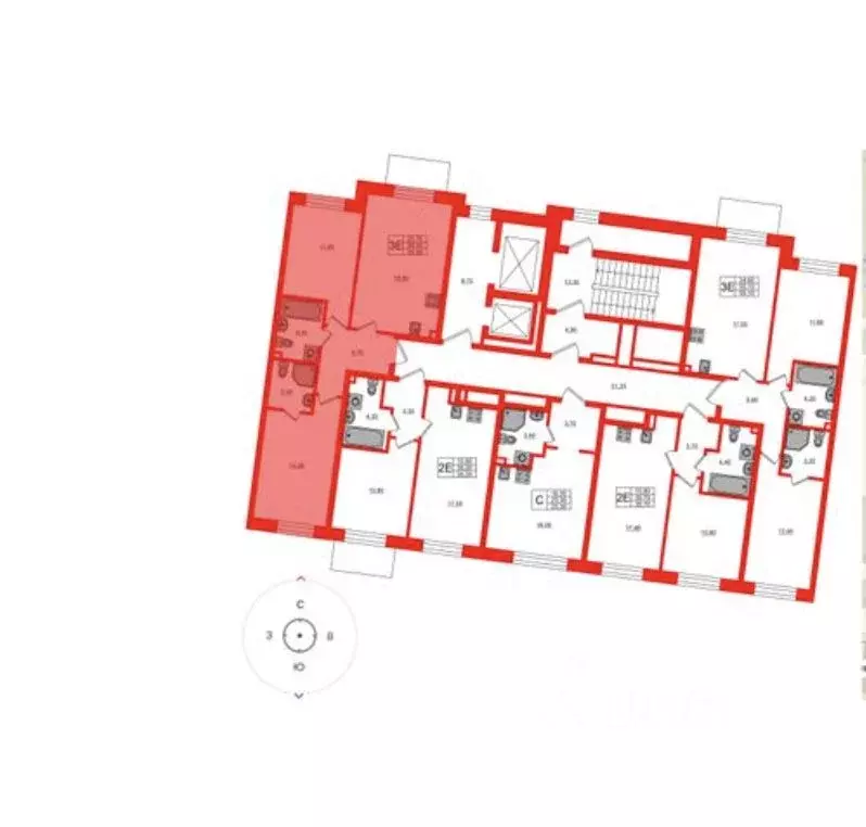 2-к кв. Санкт-Петербург Партизанская ул., 5 (55.5 м) - Фото 2