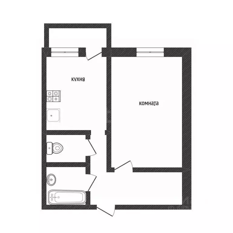 1-к кв. Ленинградская область, Кириши Волховская наб., 50 (40.6 м) - Фото 2