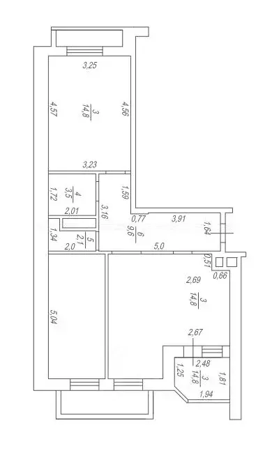 2-к кв. Татарстан, Казань ул. Лукина, 50 (63.9 м) - Фото 2