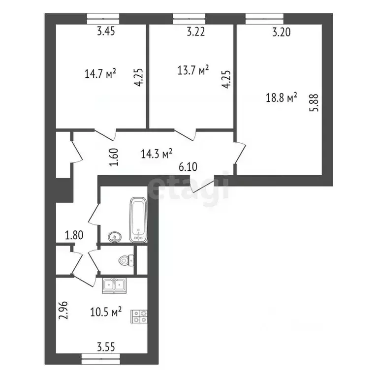 Комната Санкт-Петербург Новочеркасский просп., 47К2 (15.0 м) - Фото 2