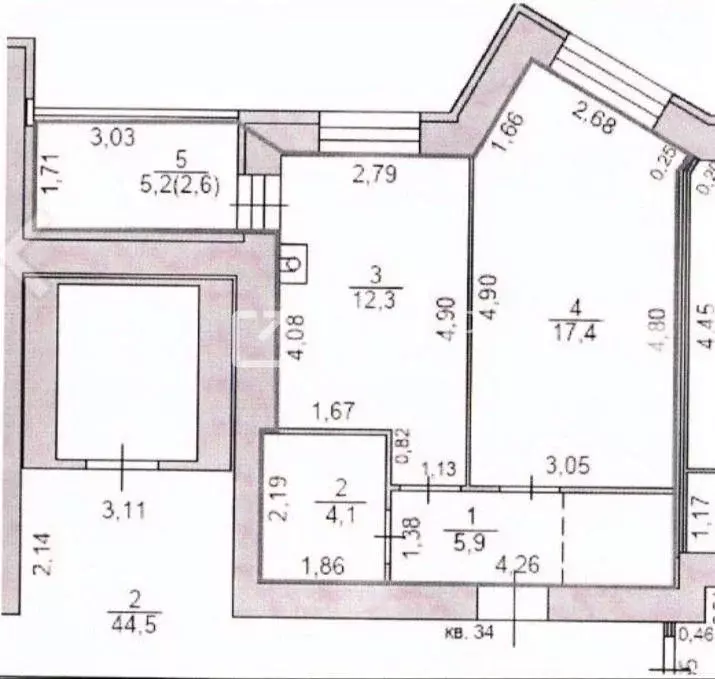1-к кв. Костромская область, Кострома Кинешемское ш., 42А (40.0 м) - Фото 2