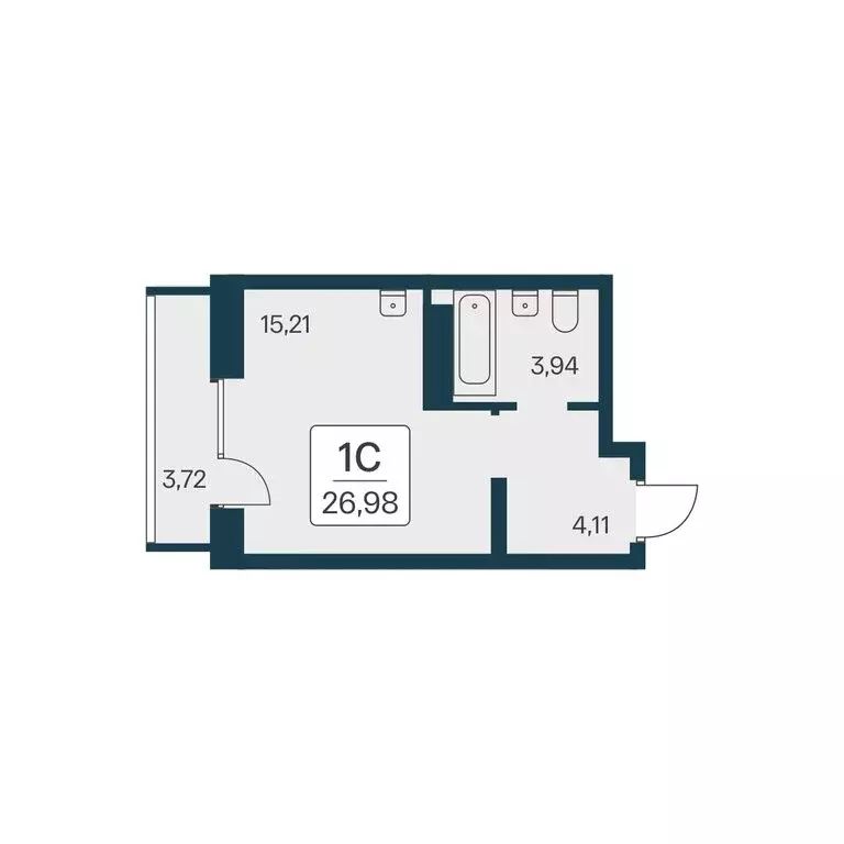 Квартира-студия: Новосибирск, Игарская улица, 7 (26.98 м) - Фото 0