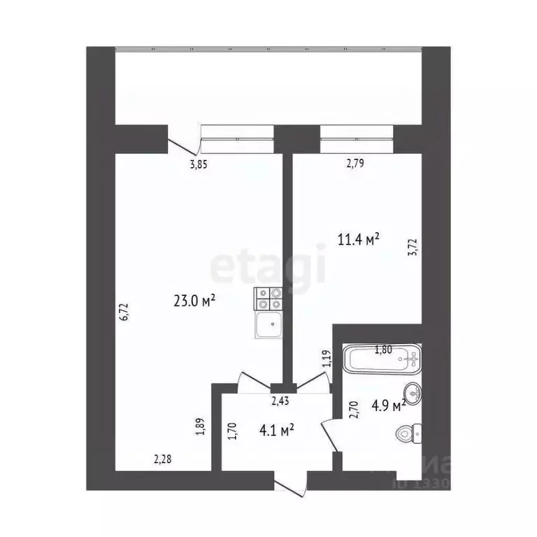 1-к кв. Томская область, Северск Коммунистический просп., 124 (43.4 м) - Фото 1