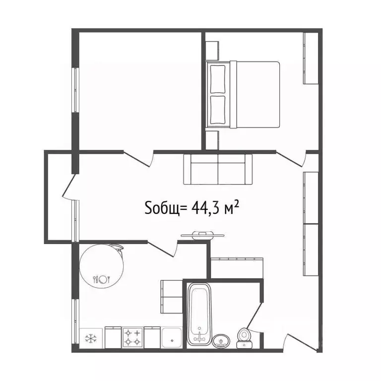 3-к кв. Брянская область, Брянский район, с. Глинищево ул. Школьная, 9 ... - Фото 1