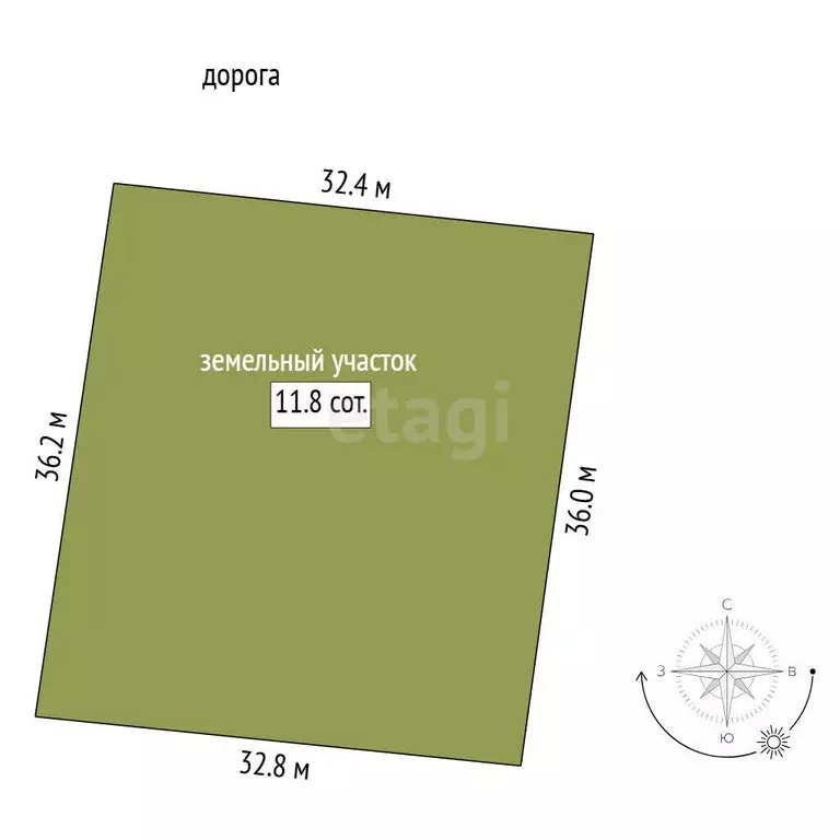 Участок в Тюменский муниципальный округ, посёлок Новотуринский (11.78 ... - Фото 1