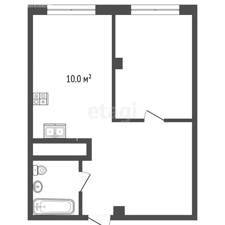 2-комнатная квартира: Чегем, Баксанское шоссе, 2 (42 м) - Фото 1