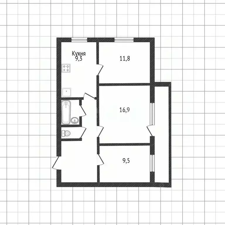 3-к кв. Белгородская область, Белгород ул. 5 Августа, 36/3 (64.1 м) - Фото 1