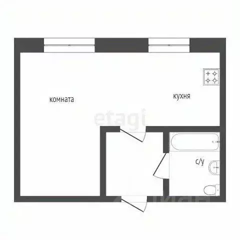 Студия Курганская область, Курган ул. Чкалова, 3 (31.1 м) - Фото 2