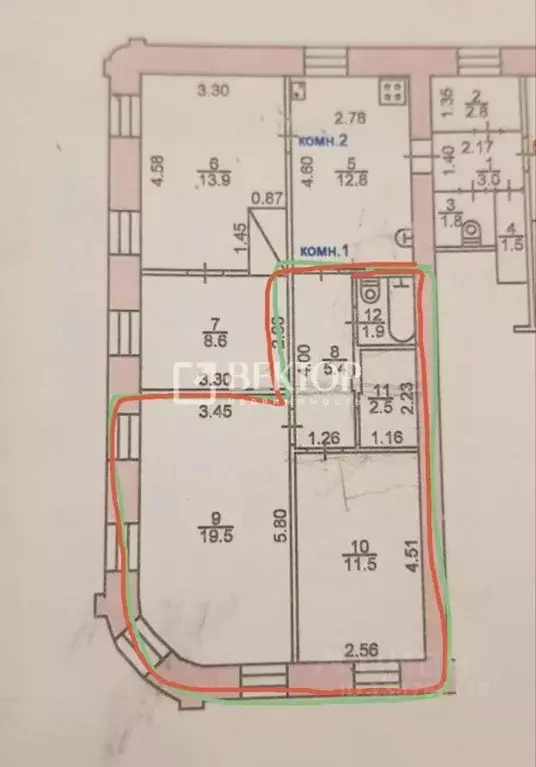 2-к кв. Костромская область, Кострома Лесная ул., 3/29 (82.4 м) - Фото 2