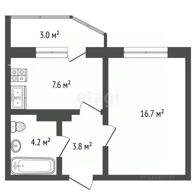 1-к кв. Орловская область, Орел ул. Кузнецова, 30к1 (35.3 м) - Фото 2