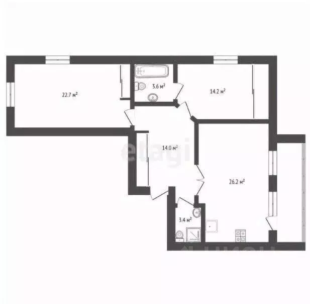 3-к кв. Амурская область, Благовещенск ул. Чехова, 193 (84.6 м) - Фото 0