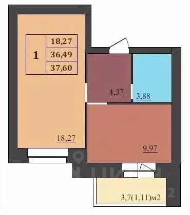 1-к кв. Ярославская область, Ярославль Северный жилрайон, 15-й мкр,  ... - Фото 1