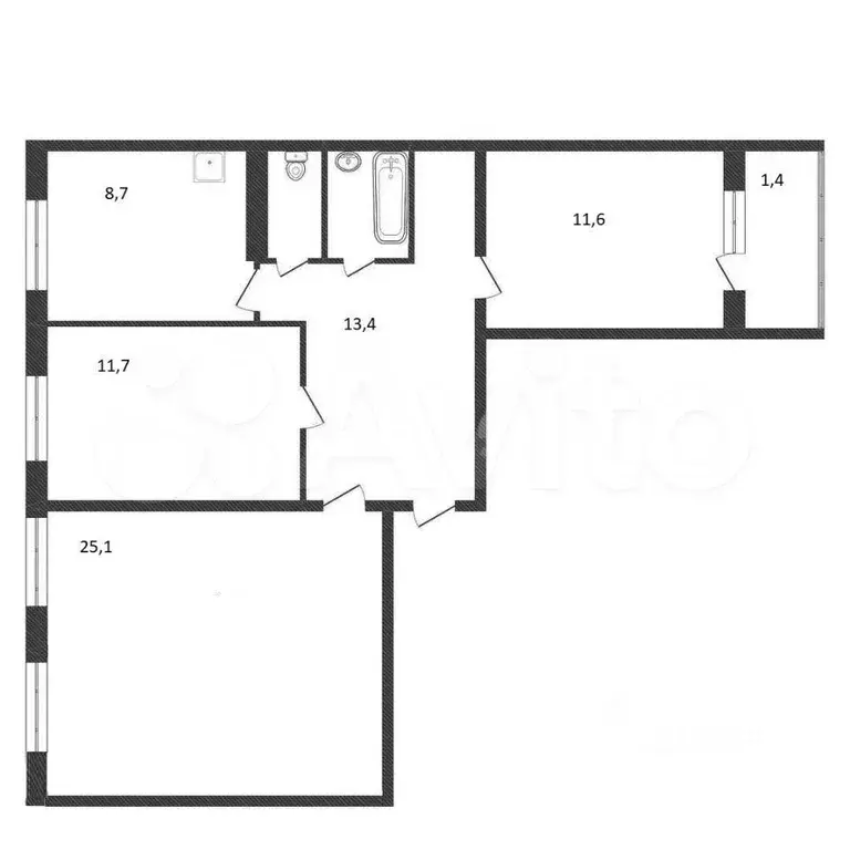 3-к. квартира, 78 м, 9/9 эт. - Фото 0