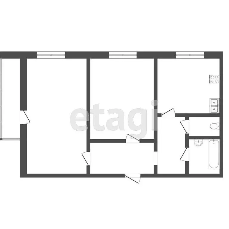 2-комнатная квартира: Тюмень, улица Домостроителей, 10 (50.1 м) - Фото 1