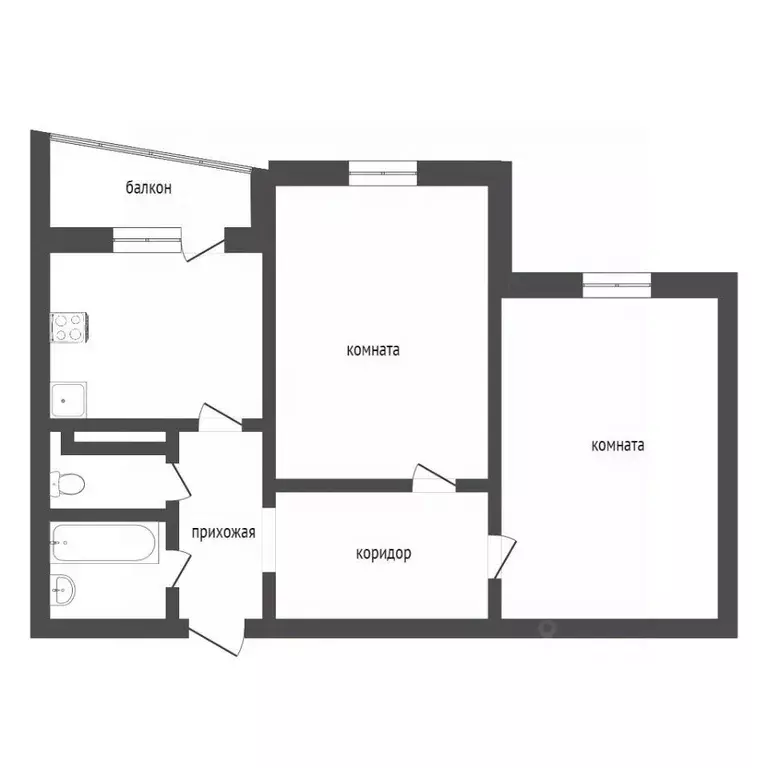 2-к кв. Тюменская область, Тюмень ул. Николая Семенова, 27 (62.3 м) - Фото 1