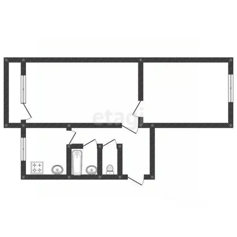 2-к кв. Смоленская область, Ярцево Базарный пер., 4 (43.9 м) - Фото 2