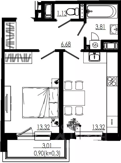 1-к кв. Ленинградская область, Тосненский район, Форносовское ... - Фото 1