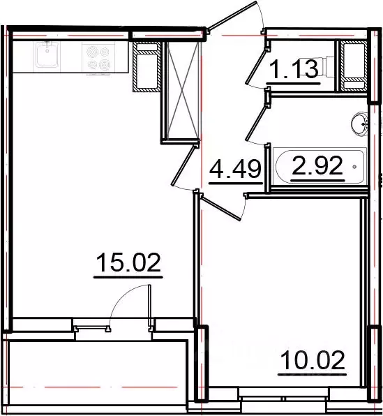 1-к кв. Санкт-Петербург ул. Вадима Шефнера, 4 (35.5 м) - Фото 0