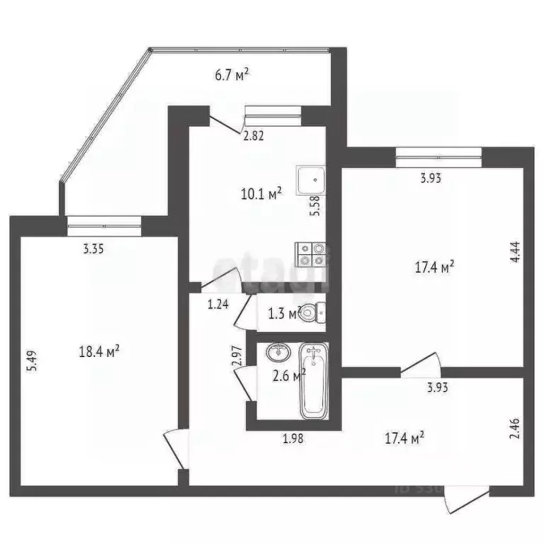 2-к кв. Забайкальский край, Чита Советская ул., 25 (65.1 м) - Фото 1