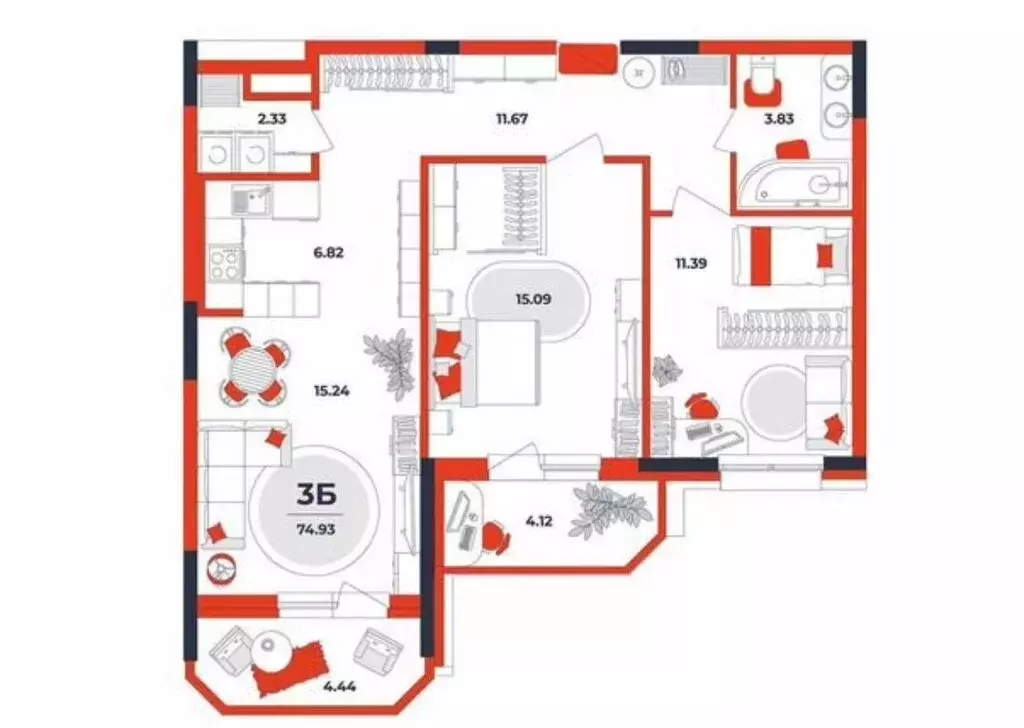 3-комнатная квартира: Тула, Рязанская улица, 23 (67.3 м) - Фото 0