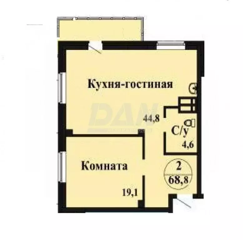 2-к кв. Челябинская область, Челябинск ул. Чичерина, 40в (68.8 м) - Фото 1