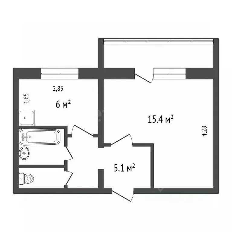 1-к кв. Красноярский край, Красноярск ул. Гусарова, 68 (35.0 м) - Фото 2