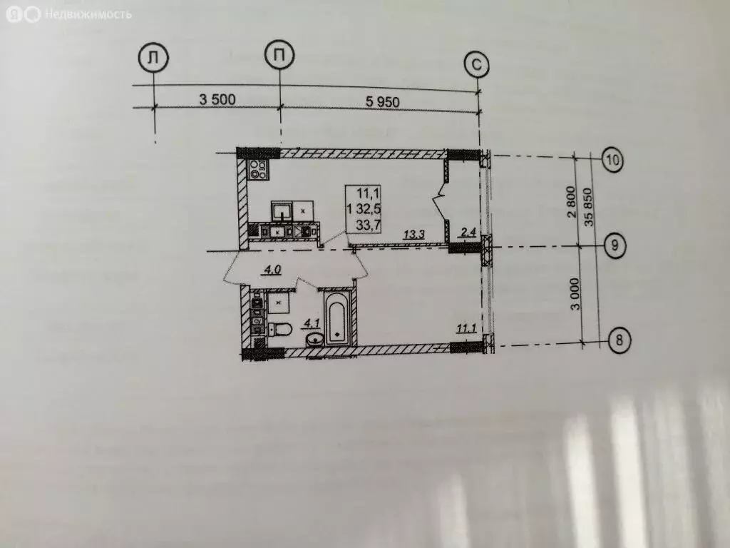 1-комнатная квартира: Анкудиновка, Черкесская улица, 17 (34.9 м) - Фото 0