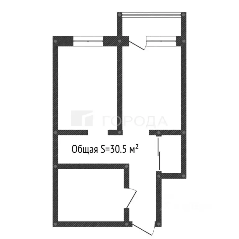 1-к кв. Кемеровская область, Новокузнецк Транспортная ул., 43 (30.5 м) - Фото 2