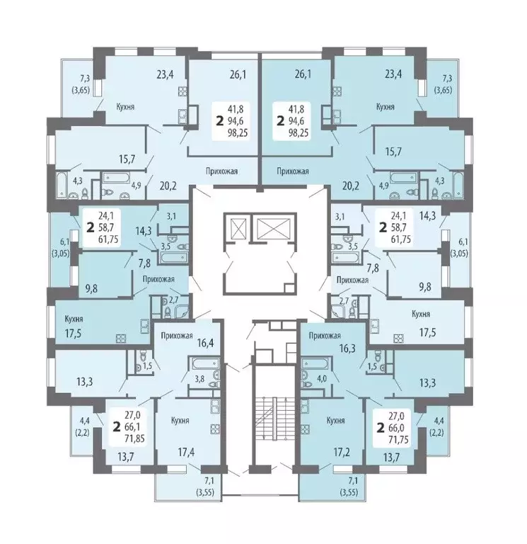 2-к кв. Чувашия, Чебоксары ул. Филиппа Лукина, поз1 (98.25 м) - Фото 1