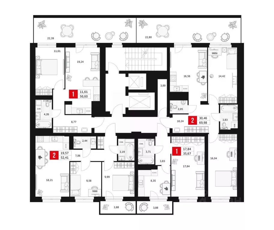 2-к кв. Башкортостан, Уфа ул. Большая Московская, 11 (69.98 м) - Фото 1
