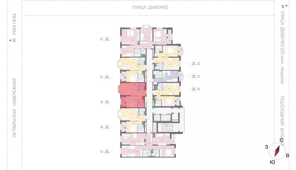 1-к кв. Санкт-Петербург № 54 муниципальный округ,  (39.27 м) - Фото 2