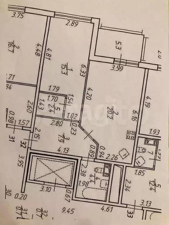 1-к. квартира, 50,2 м, 6/9 эт. - Фото 0